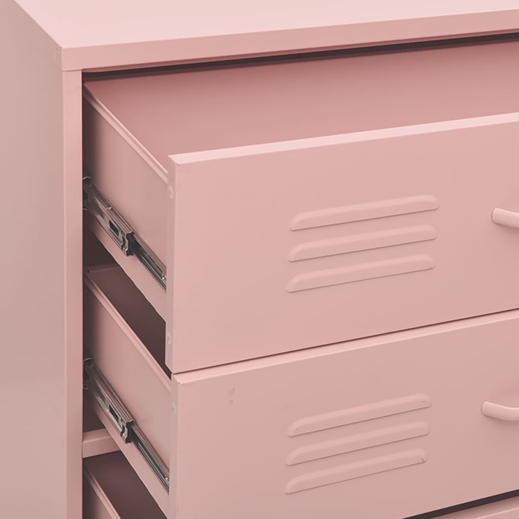 Chest of Drawers Pink Steel 80 cm