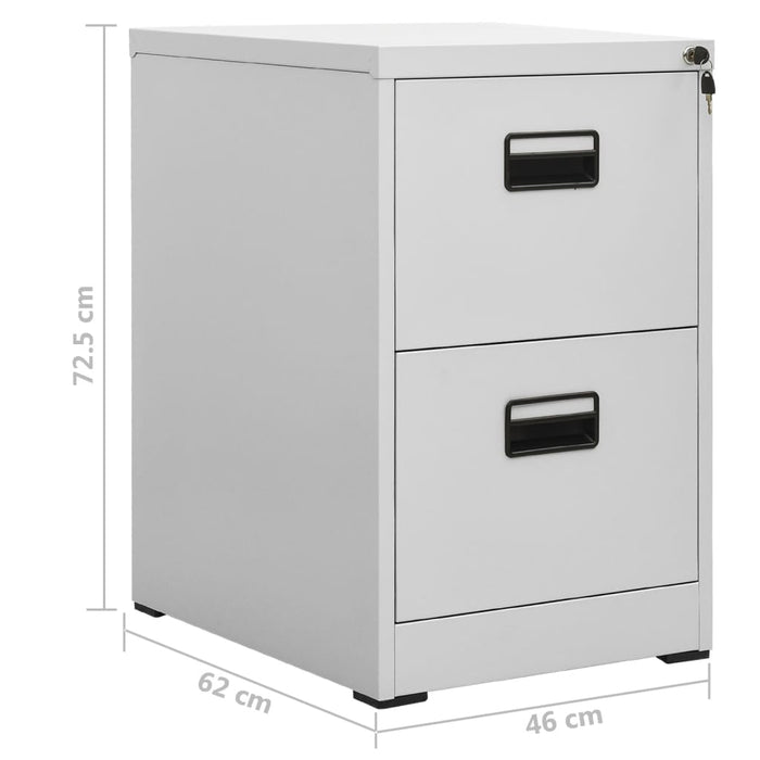 Filing Cabinet Light Grey 46x62x72.5 cm Steel.