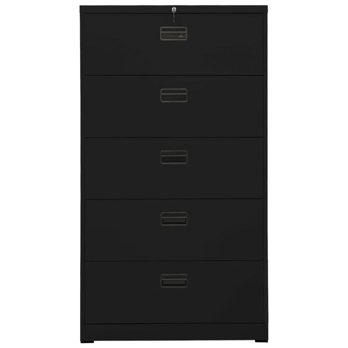 Filing Cabinet Black 90x46x164 cm Steel.