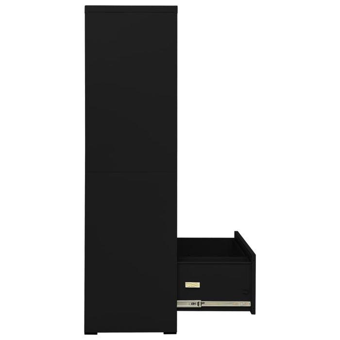 Filing Cabinet Black 90x46x164 cm Steel.