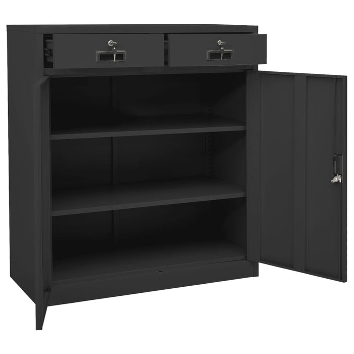 Office Cabinet Anthracite 90x40x102 cm Steel.