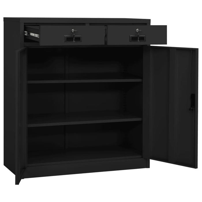 Office Cabinet Anthracite 90x40x102 cm Steel.