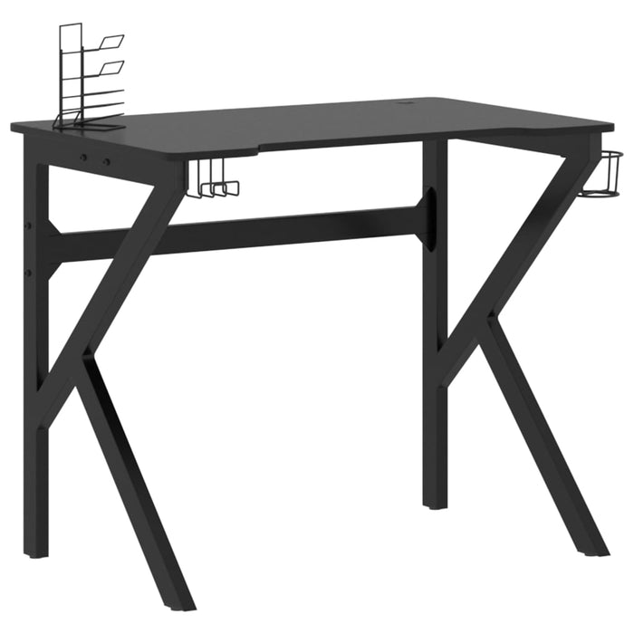 Gaming Desk with K Shape Legs Black 90 cm