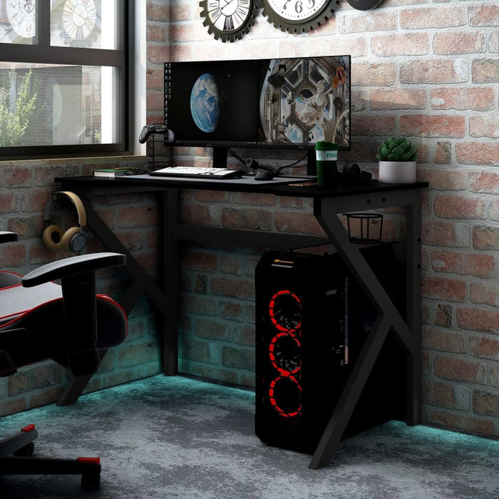 Gaming Desk with K Shape Legs Black 90 cm