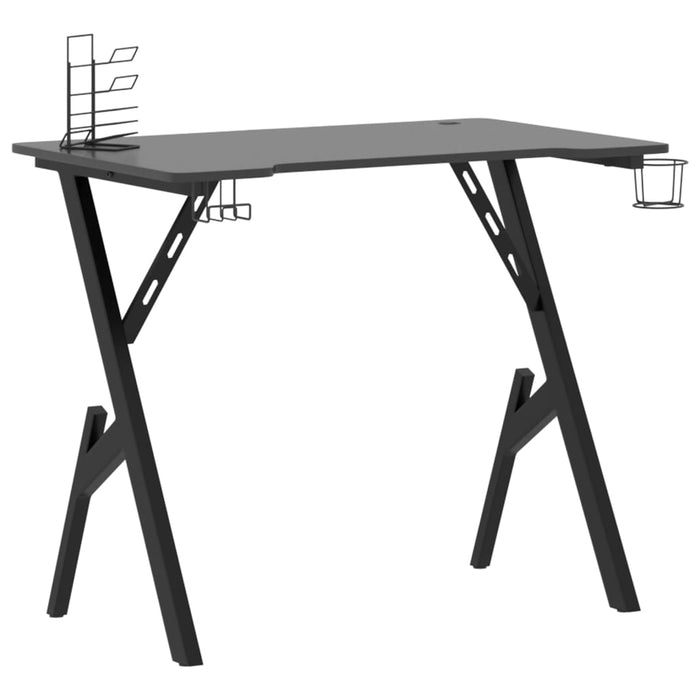 Gaming Desk with Y Shape Legs Black 90 cm