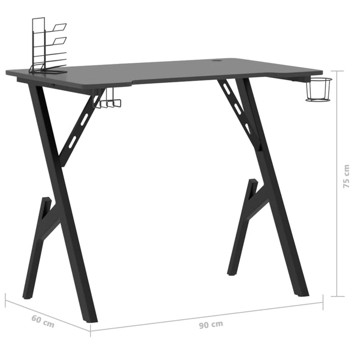 Gaming Desk with Y Shape Legs Black 90 cm