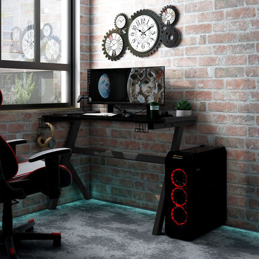 Gaming Desk LED with Y Shape Black 90x60x75 cm.