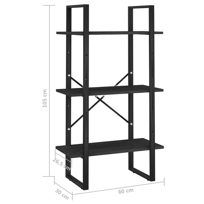 Storage Shelf Black 60x30x105 cm Solid Pine Wood.