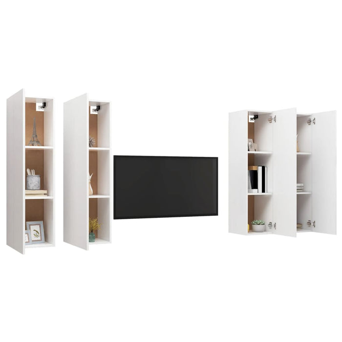TV Cabinets 4 pcs White 30.5x30x110