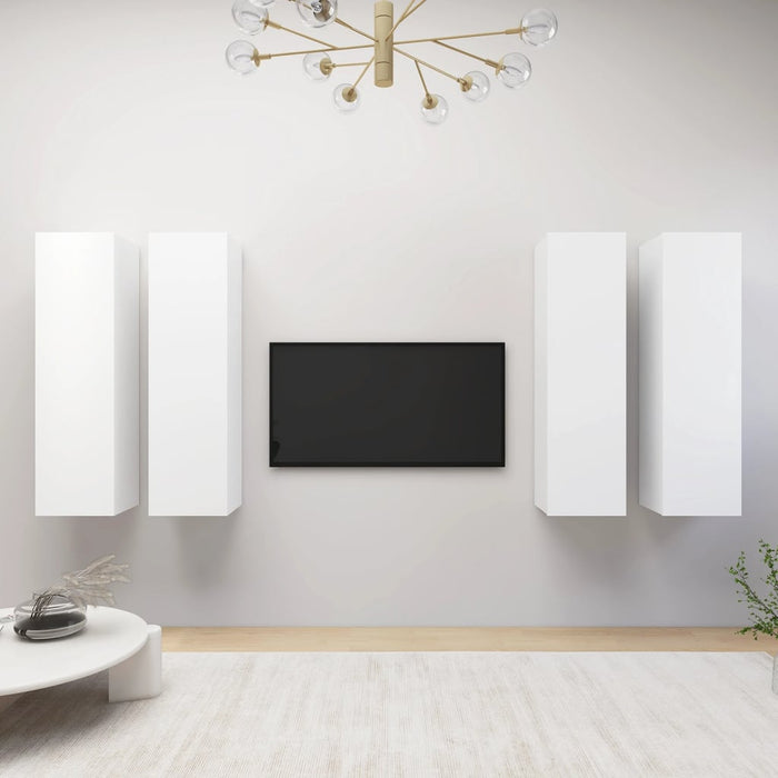 TV Cabinets 4 pcs White 30.5x30x110