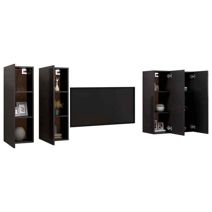 TV Cabinets 4 pcs Black 30.5x30x90