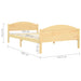Bed Frame Solid Pine Wood 120x200 cm.