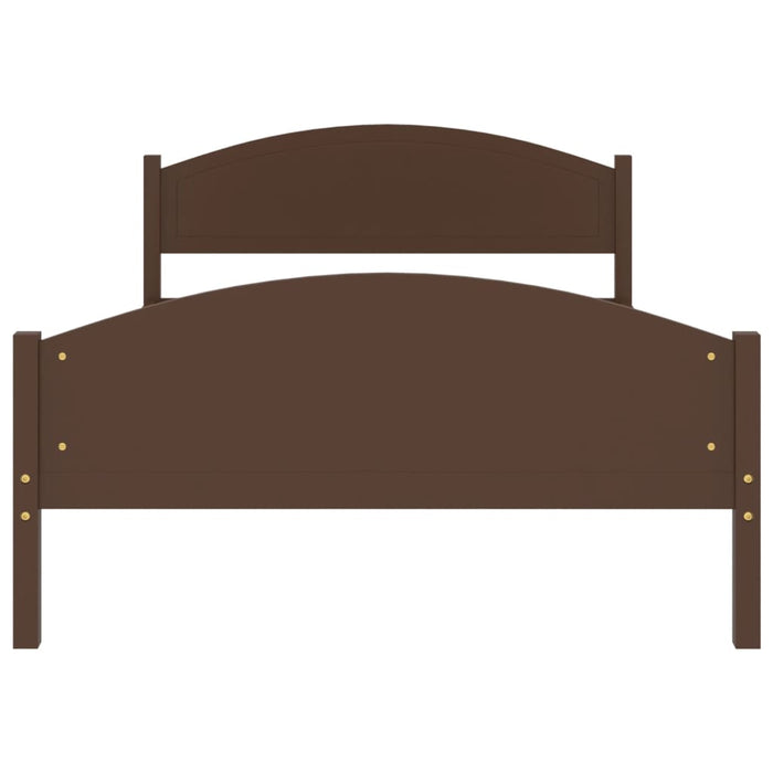 Bed Frame Dark Brown Solid Pine Wood 120x200 cm.