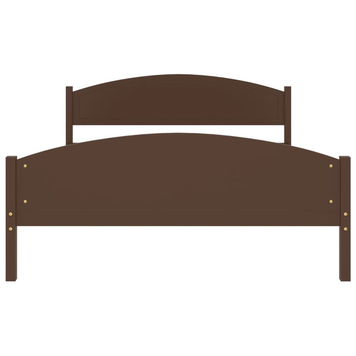 Bed Frame Dark Brown Solid Pine Wood 160x200 cm.