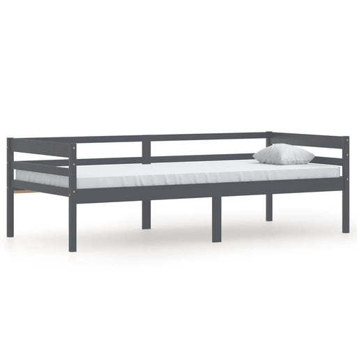 Bed Frame Dark Grey Solid Pinewood 90x200 cm.