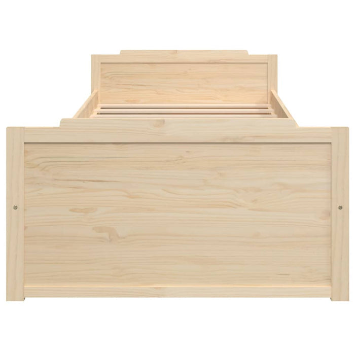 Bed Frame with Drawers Solid Wood Pine 90x200 cm.