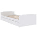 Bed Frame with Drawers White Solid Wood Pine 90x200 cm.