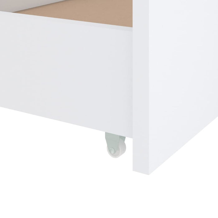 Bed Frame with Drawers White Solid Wood Pine 90x200 cm.