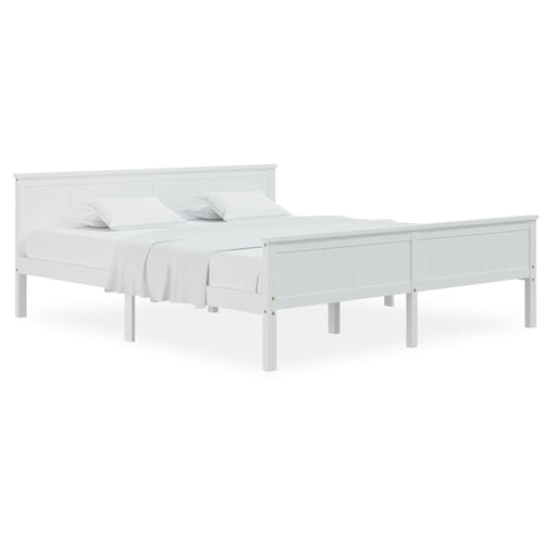 Bed Frame White Solid Wood Pine 180x200 cm.