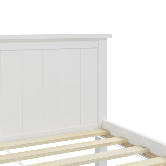 Bed Frame White Solid Wood Pine 180x200 cm.