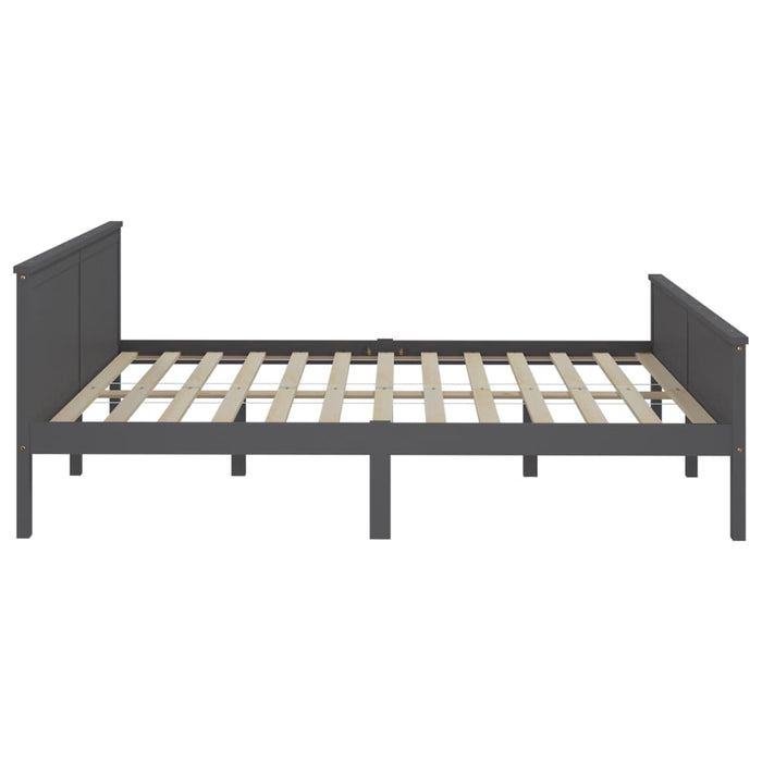 Bed Frame Grey Solid Wood Pine 180x200 cm.