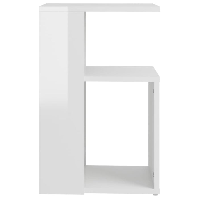 Side Table High Gloss White 36x30x56 cm Engineered Wood