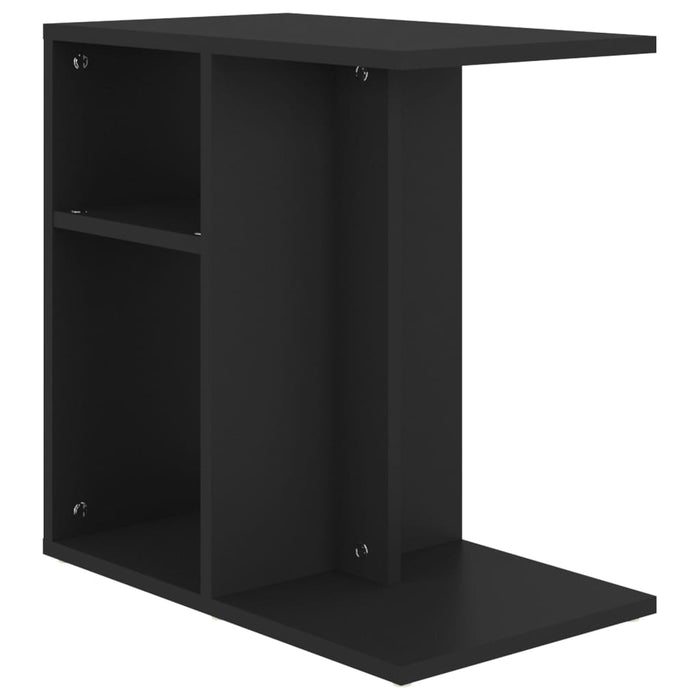 Side Table Black Engineered Wood 50 cm