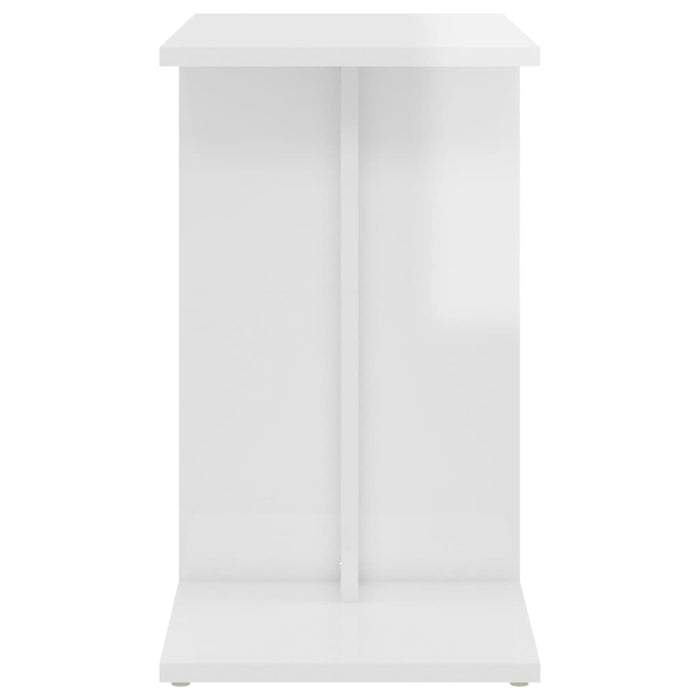 Side Table High Gloss White Engineered Wood 50 cm