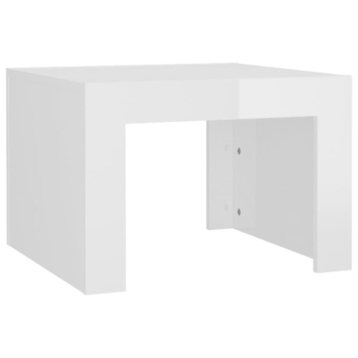 Coffee Table High Gloss White 50x50x35 cm Engineered Wood