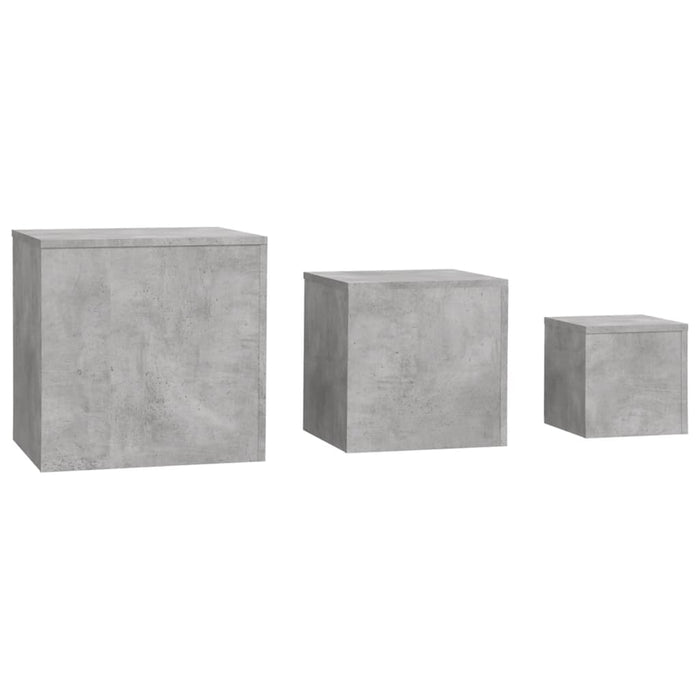 Side Tables 3 pcs Concrete Grey