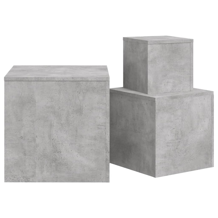 Side Tables 3 pcs Concrete Grey