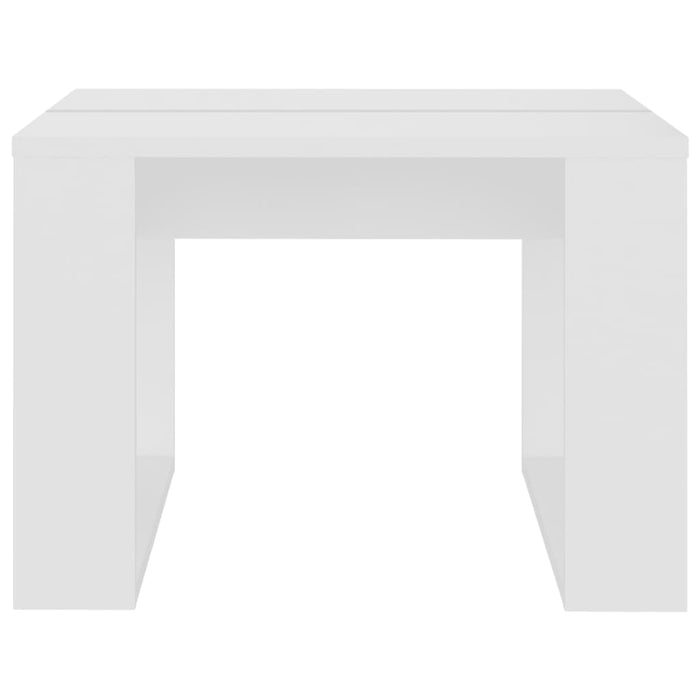 Side Table White 50x50x35 cm Engineered Wood.