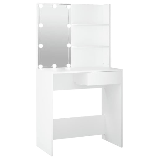 Dressing Table with LED White 74.5x40x141 cm.