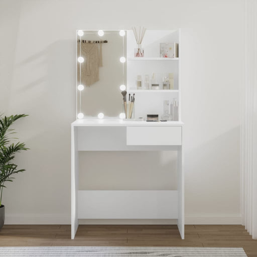 Dressing Table with LED White 74.5x40x141 cm.