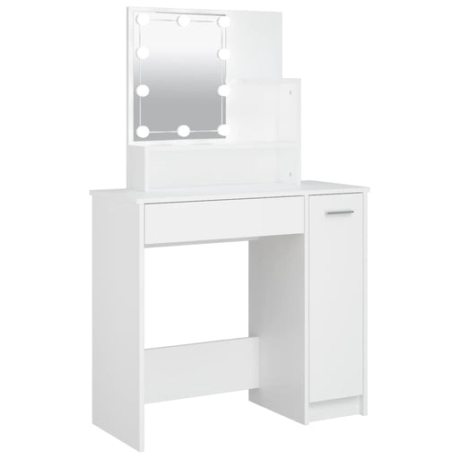 Dressing Table with LED White 86.5x35x136 cm.