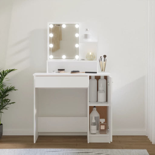 Dressing Table with LED White 86.5x35x136 cm.