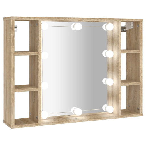 Mirror Cabinet with LED Sonoma Oak 76x15x55 cm.