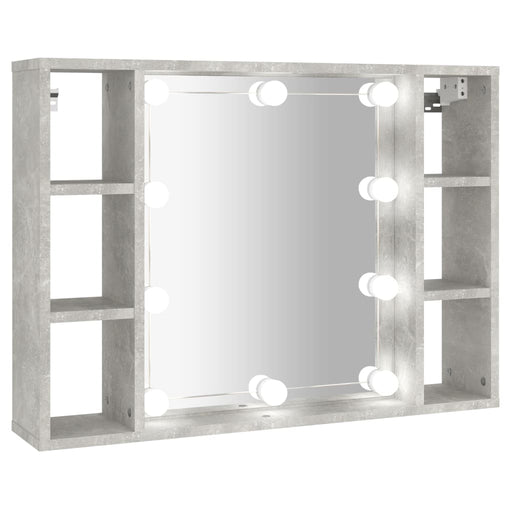 Mirror Cabinet with LED Concrete Grey 76x15x55 cm.
