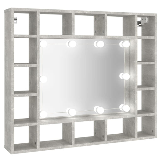 Mirror Cabinet with LED Concrete Grey 91x15x76.5 cm.