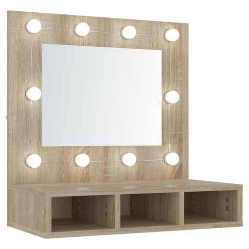 Mirror Cabinet with LED Sonoma Oak 60x31.5x62 cm.