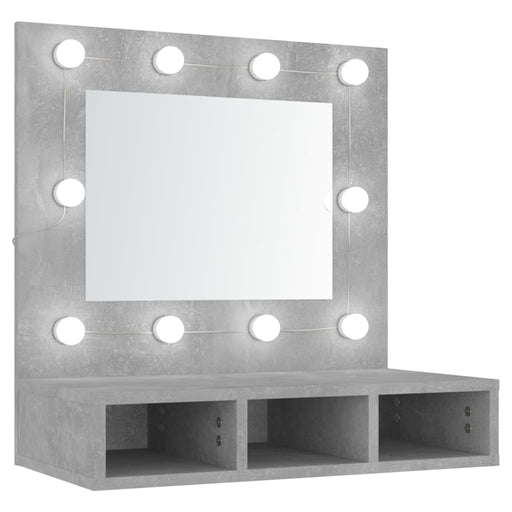 Mirror Cabinet with LED Concrete Grey 60x31.5x62 cm.