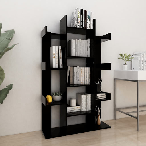 Book Cabinet Black 86x25.5x140 cm Engineered Wood.