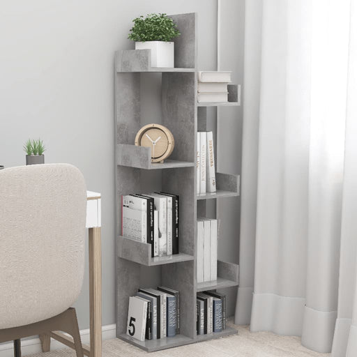 Book Cabinet Concrete Grey 48x25.5x140 cm Engineered Wood.