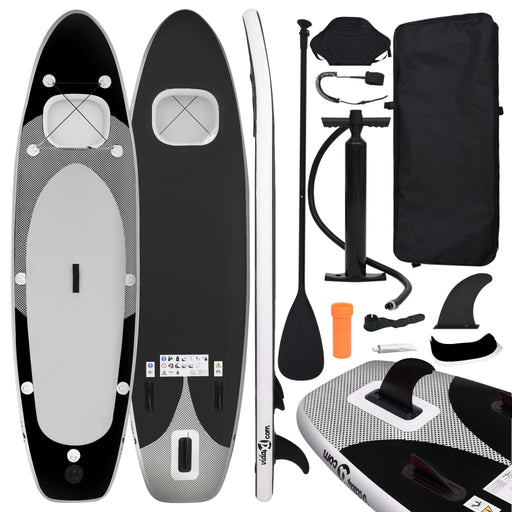Inflatable Stand Up Paddle Board Set Black 360x81x10 cm.