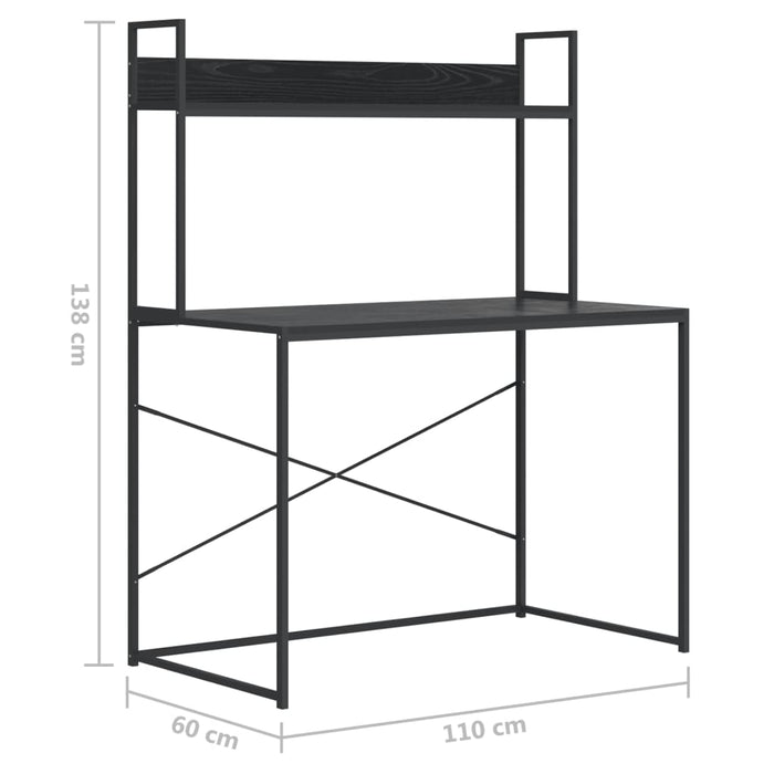 Computer Desk Black 110x60x138 cm Engineered Wood.