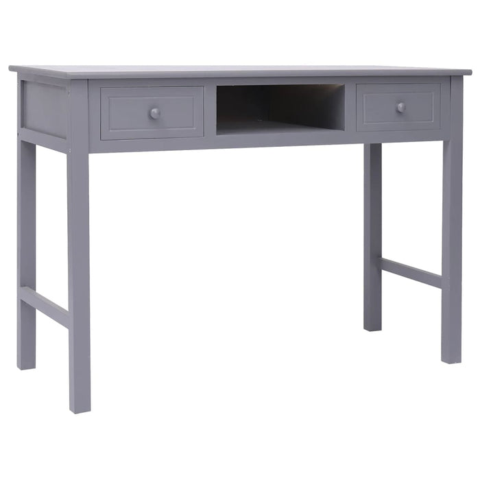 Desk Grey 108x45x76 cm Solid Wood Paulownia.