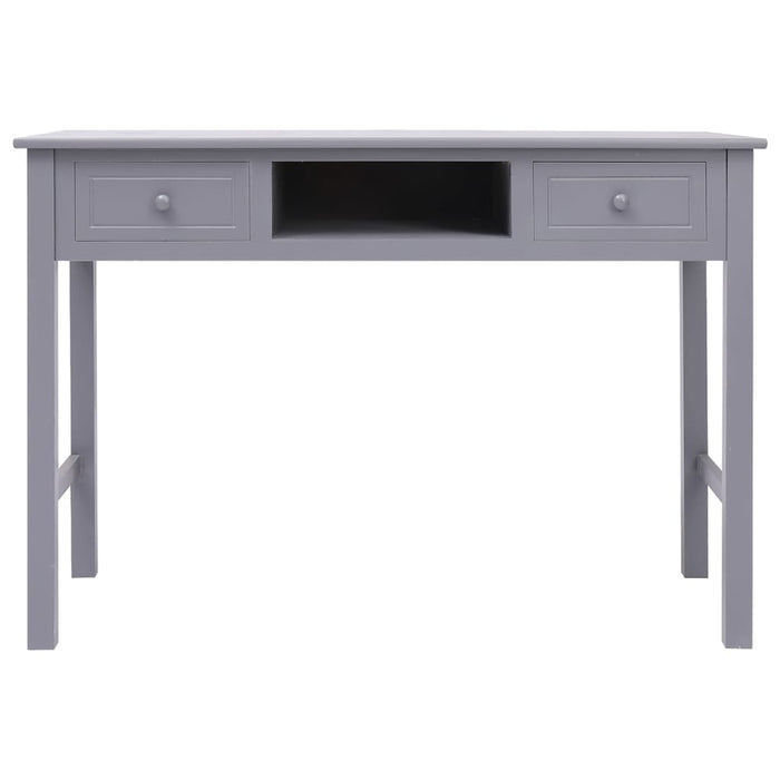 Desk Grey 108x45x76 cm Solid Wood Paulownia.