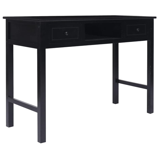 Writing Desk Black 108x45x76 cm Solid Wood Paulownia.