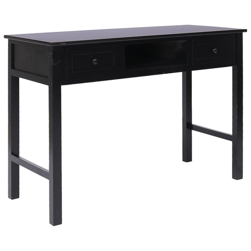 Writing Desk Black 108x45x76 cm Solid Wood Paulownia.