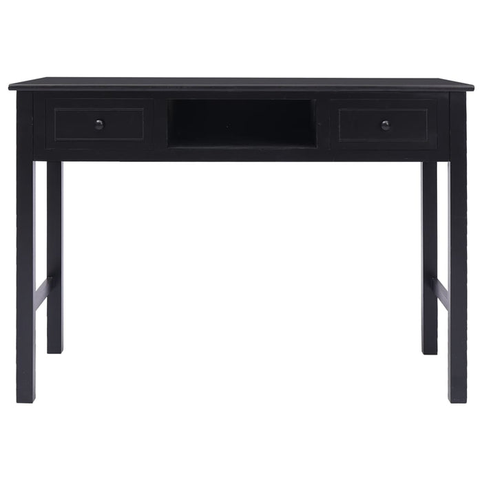 Writing Desk Black 108x45x76 cm Solid Wood Paulownia.